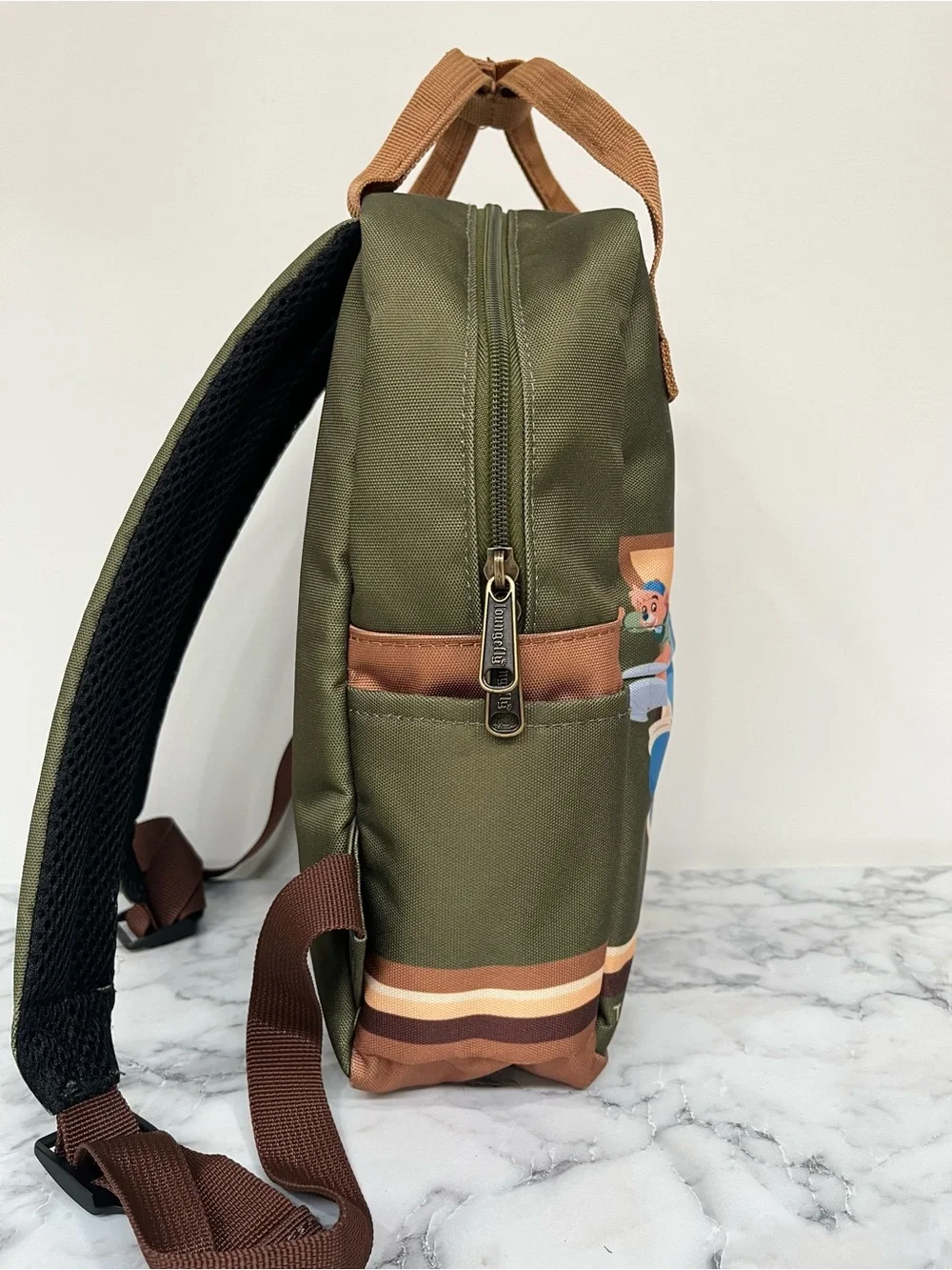Disney Loungefly Talespin Iconic 90's cartoon mini backpack olive green canvas
